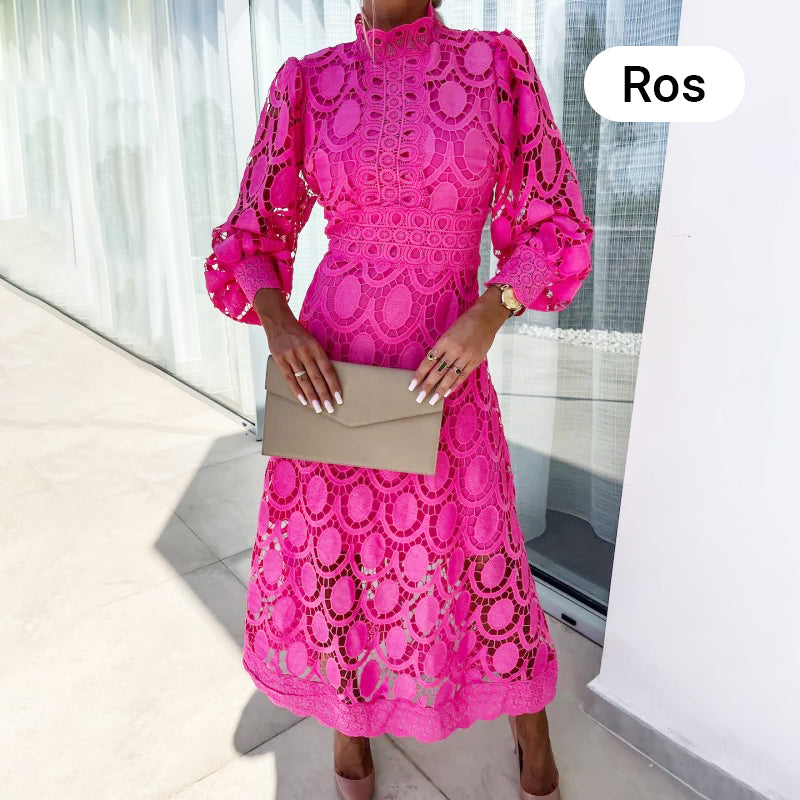 Nila | Vestido Largo de Encaje en Estilo Francés