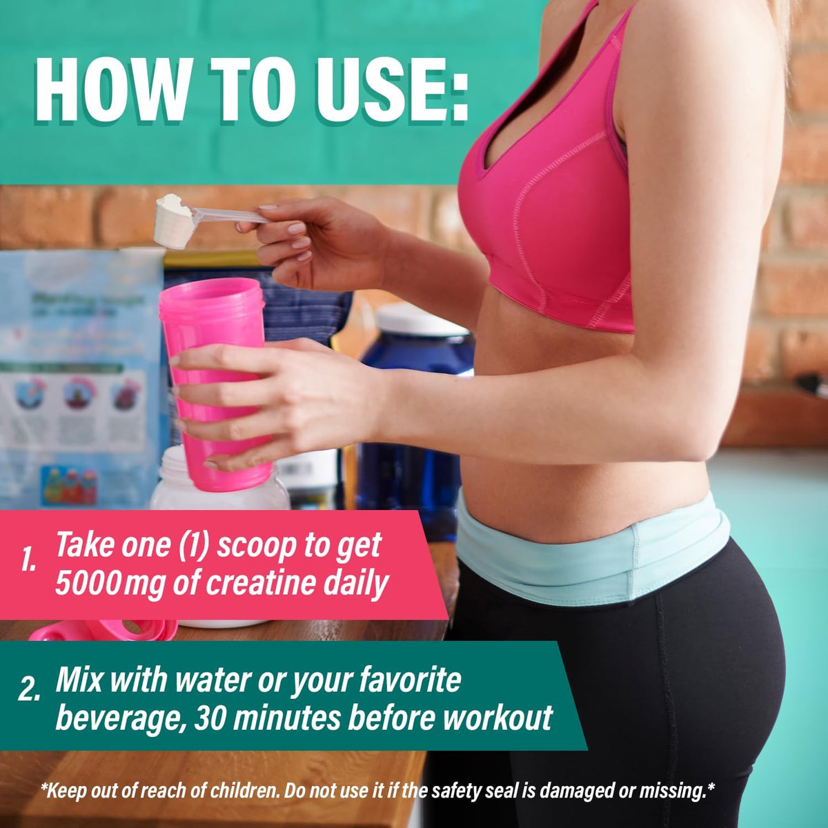 CreaWomen | Polvo de Creatina Monohidratada + Colágeno + BCAA