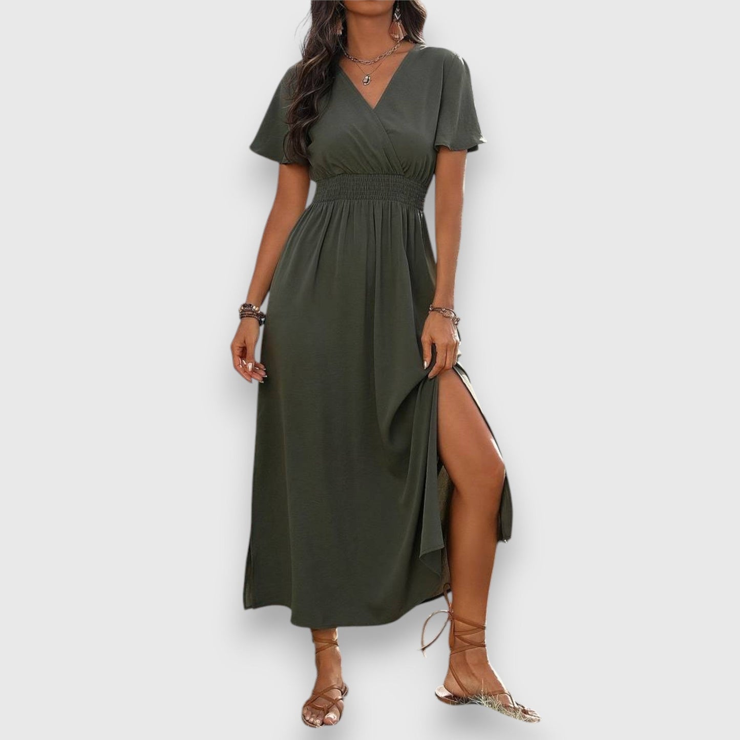 Beanca | Vestido midi con elástico en la cintura