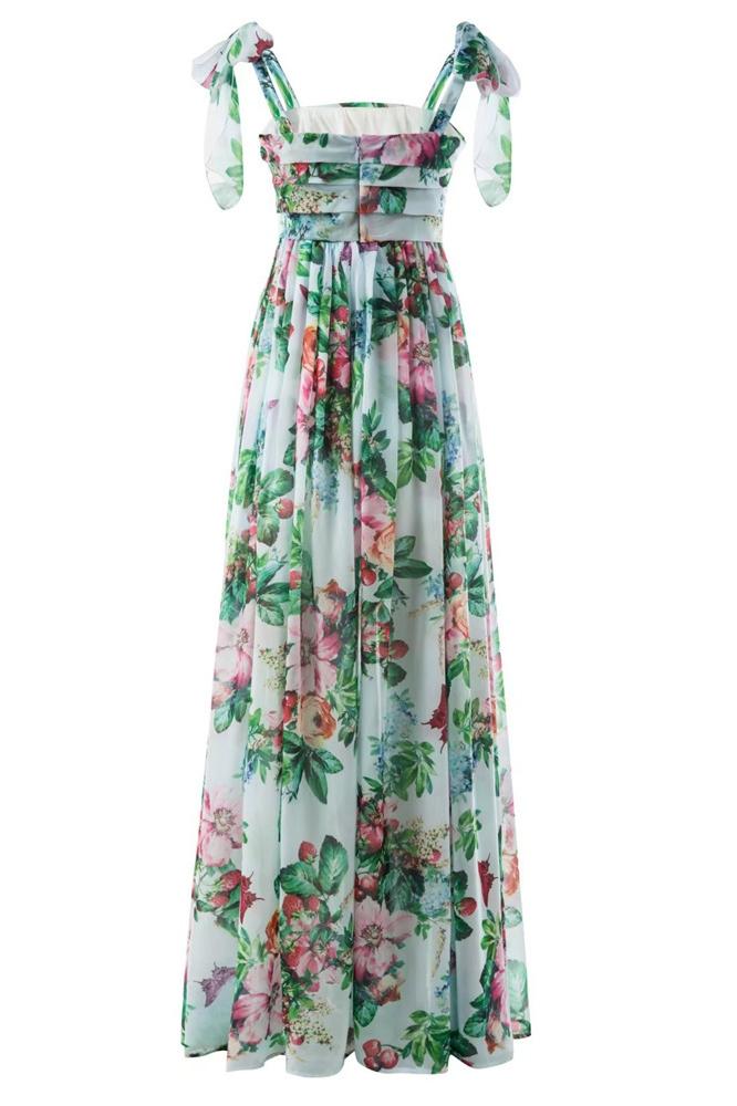 Waleska | Vestido Largo con Tirantes de Lazo