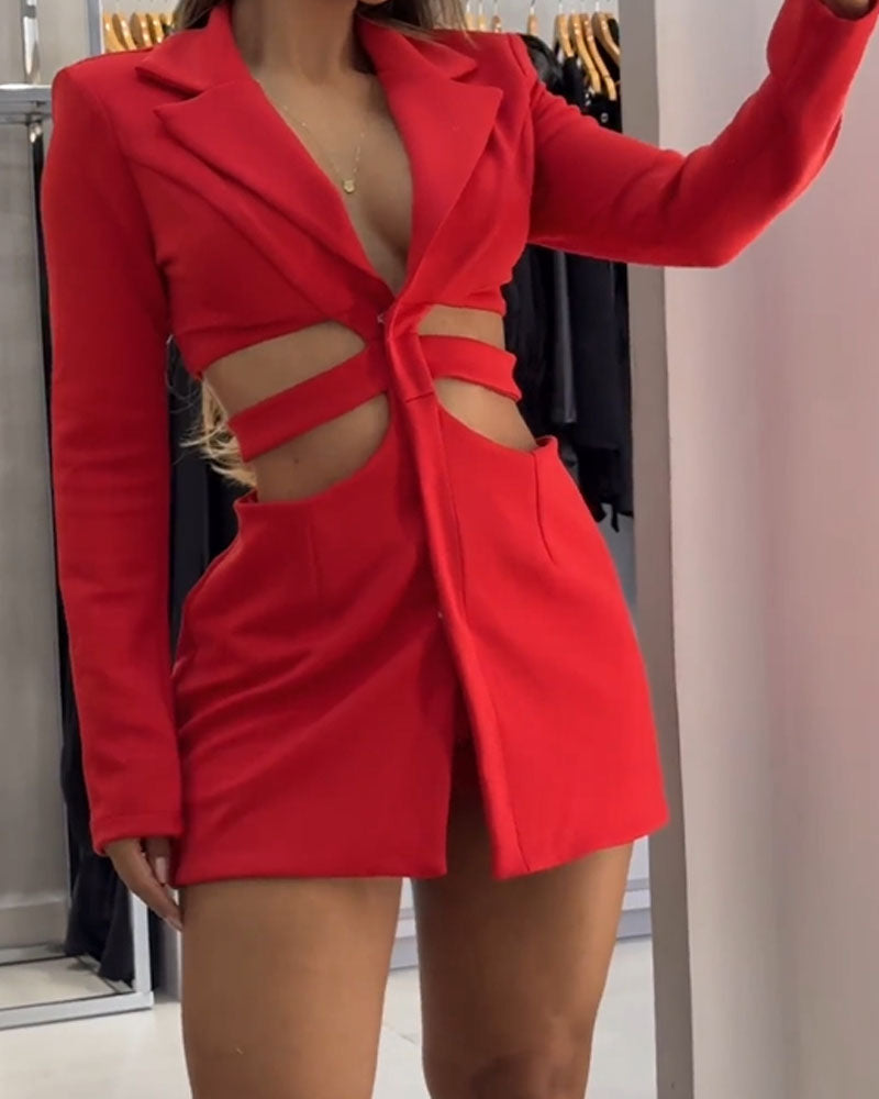 Norah | Conjunto de Vestido estilo Blazer con Cintura Hueca