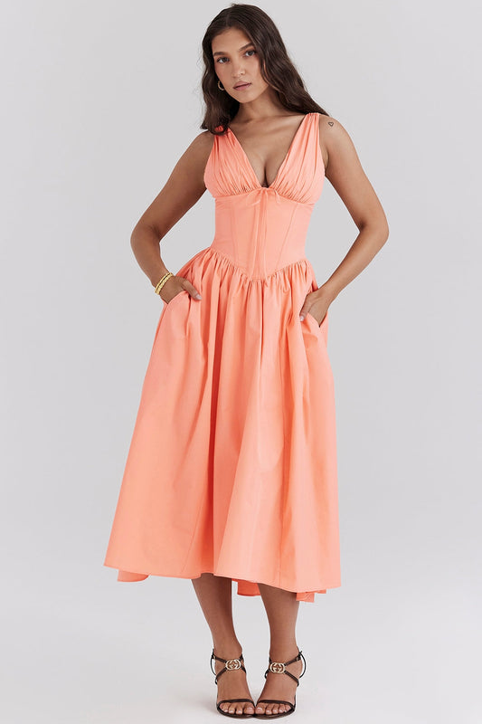 Wrenley | Vestido Midi con Escote en V