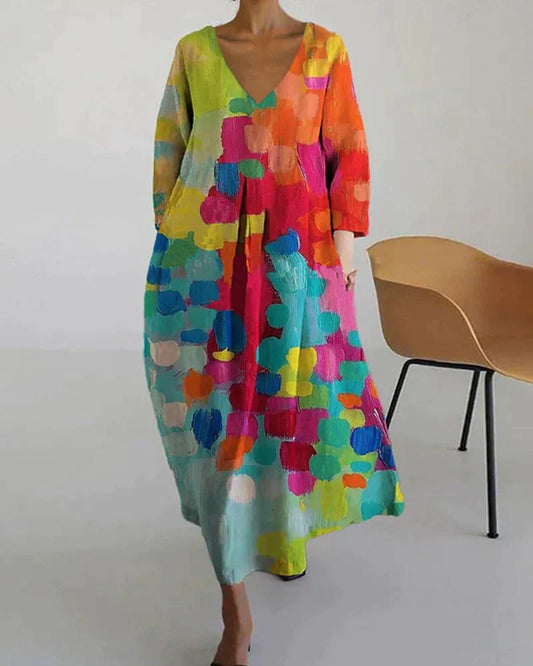 Sainda | Vestido con estampado colorido