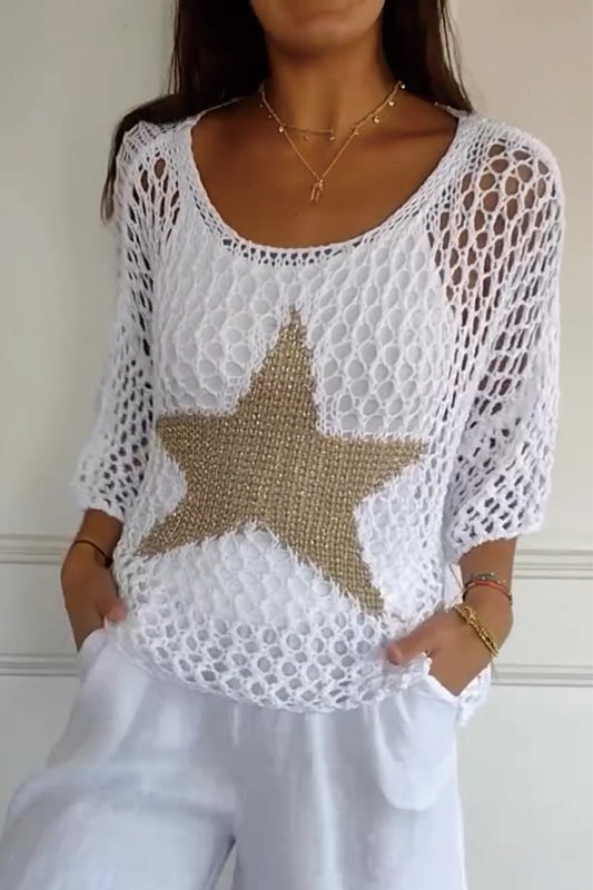 Lianne | Top de Punto con Estampado de Estrellas