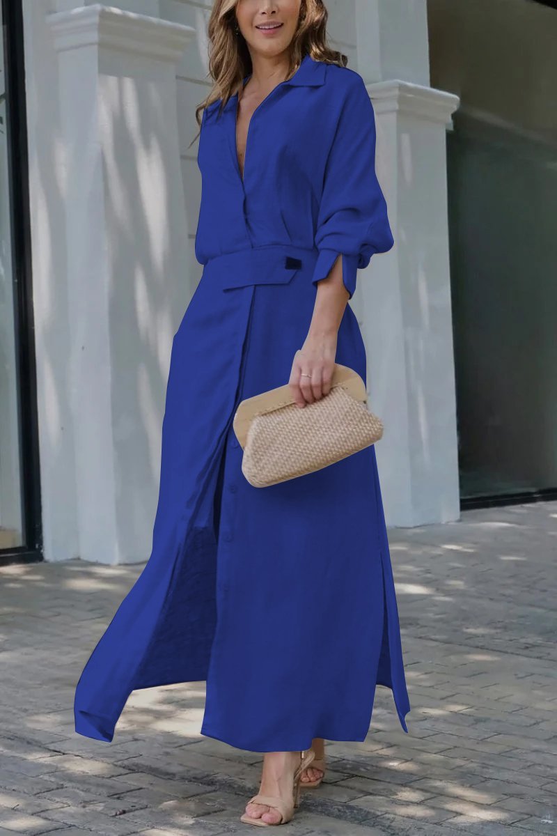 Jeanette | Vestido Largo de Lino con Escote en V