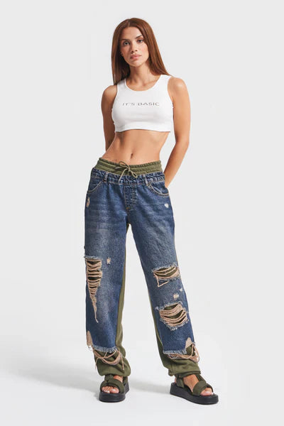 DoblePant | pantalones de denim rasgados para mujer