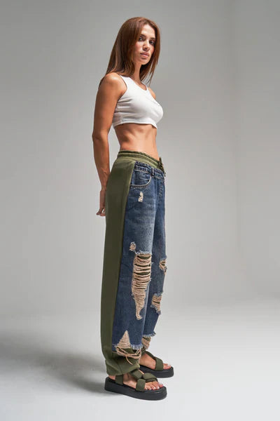 DoblePant | pantalones de denim rasgados para mujer