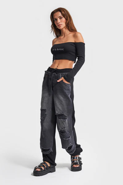 DoblePant | pantalones de denim rasgados para mujer
