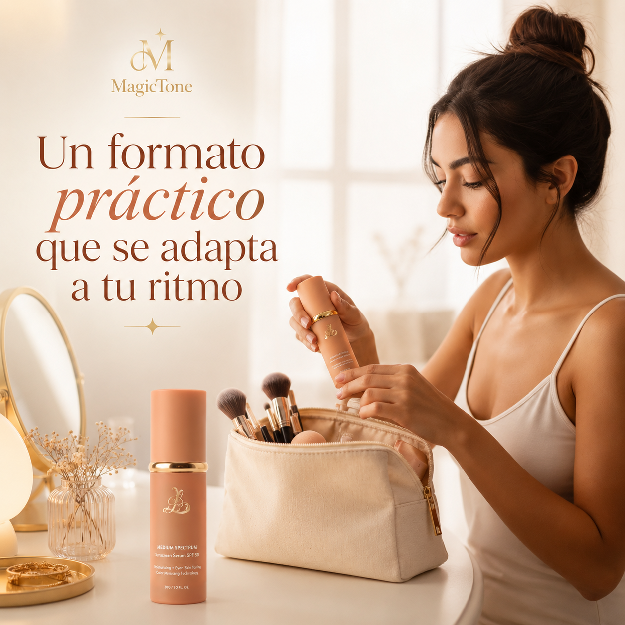 MagicTone | Base de Maquillaje 4 en 1 que Cambia de Color SPF 50