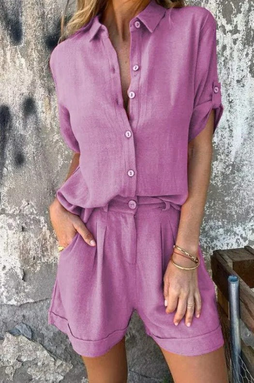 Lumith | Conjunto Casual de Pantalones Cortos y Camisa