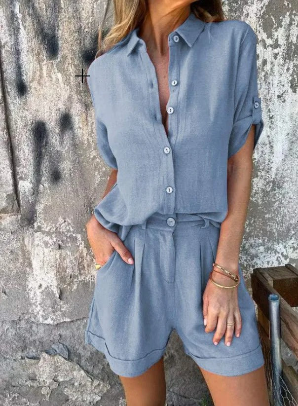 Lumith | Conjunto Casual de Pantalones Cortos y Camisa