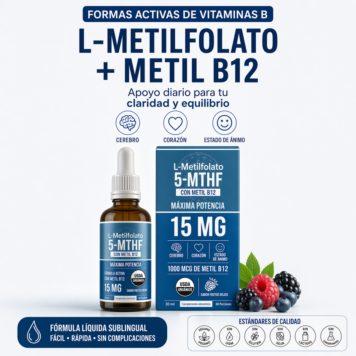 L-Metilfolato + Metil B12 | Las gotas que despiertan tu mente y estado de ánimo