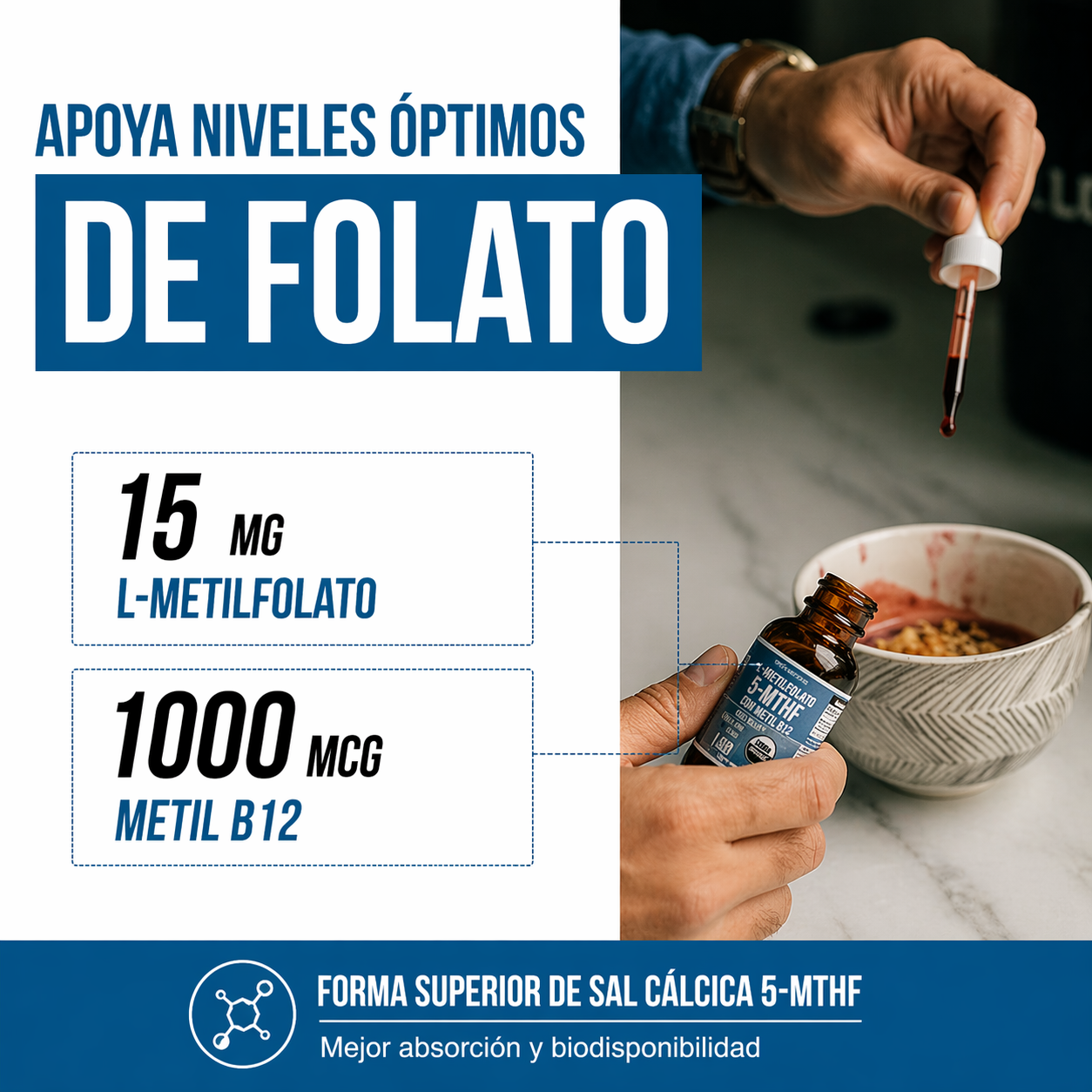 L-Metilfolato + Metil B12 | Las gotas que despiertan tu mente y estado de ánimo