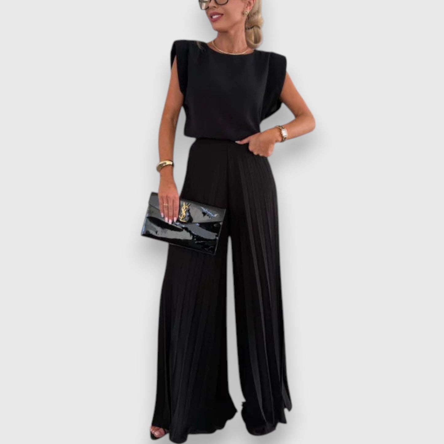 Manja | Conjunto casual de pantalones plisados