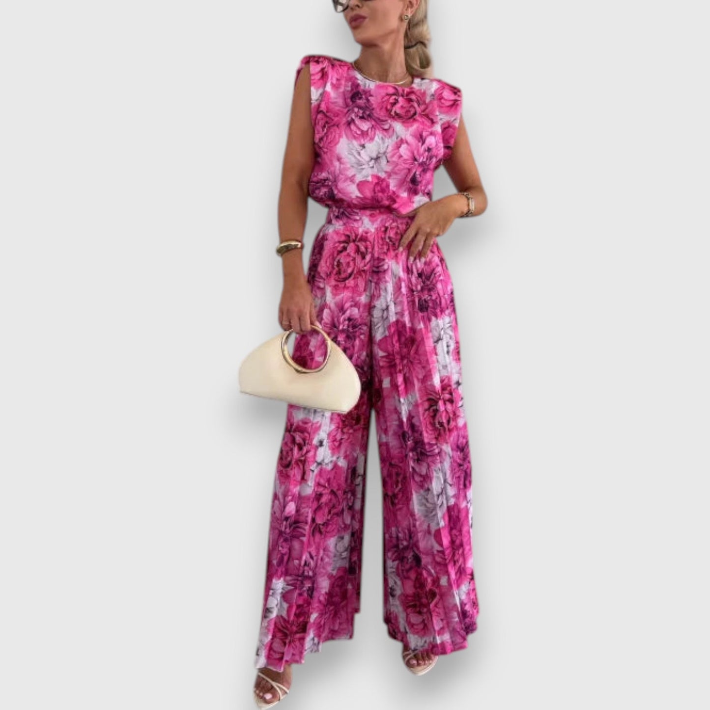 Manja | Conjunto casual de pantalones plisados