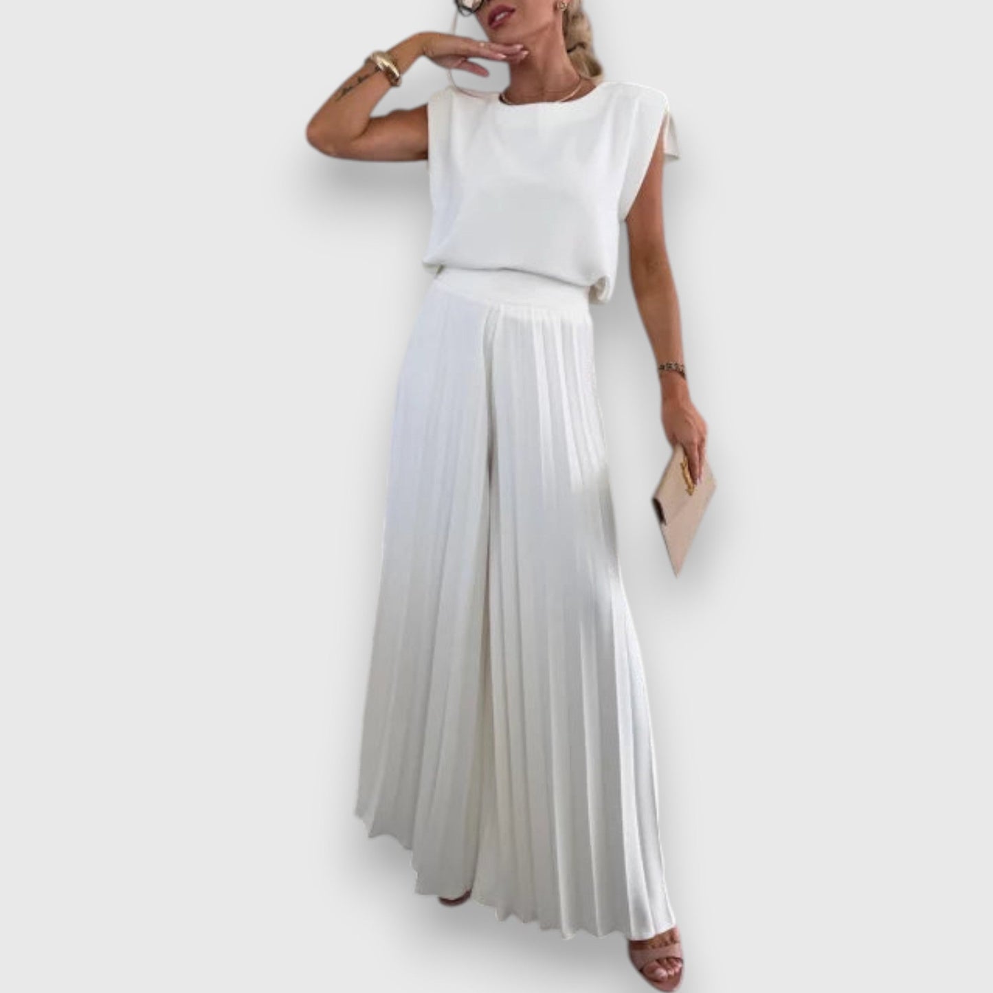 Manja | Conjunto casual de pantalones plisados
