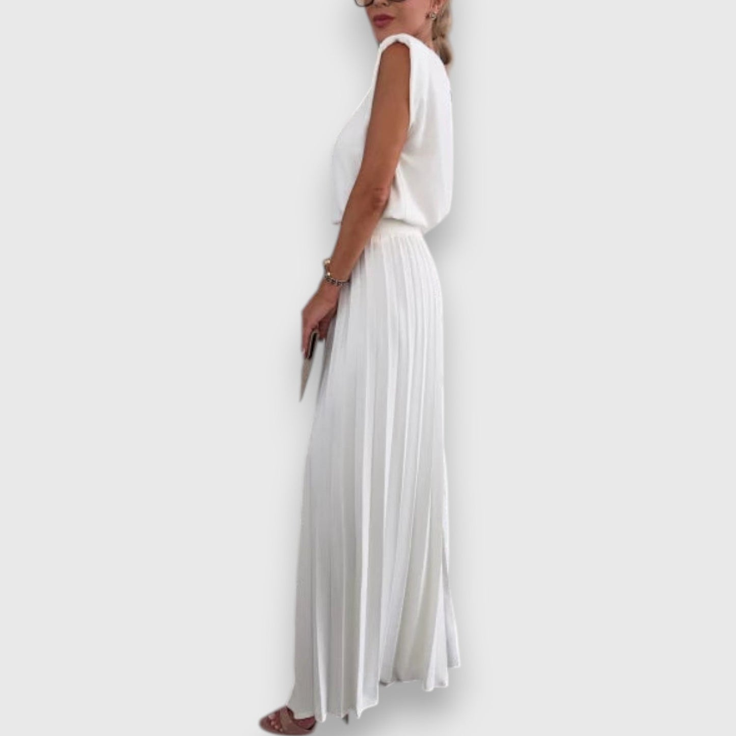 Manja | Conjunto casual de pantalones plisados