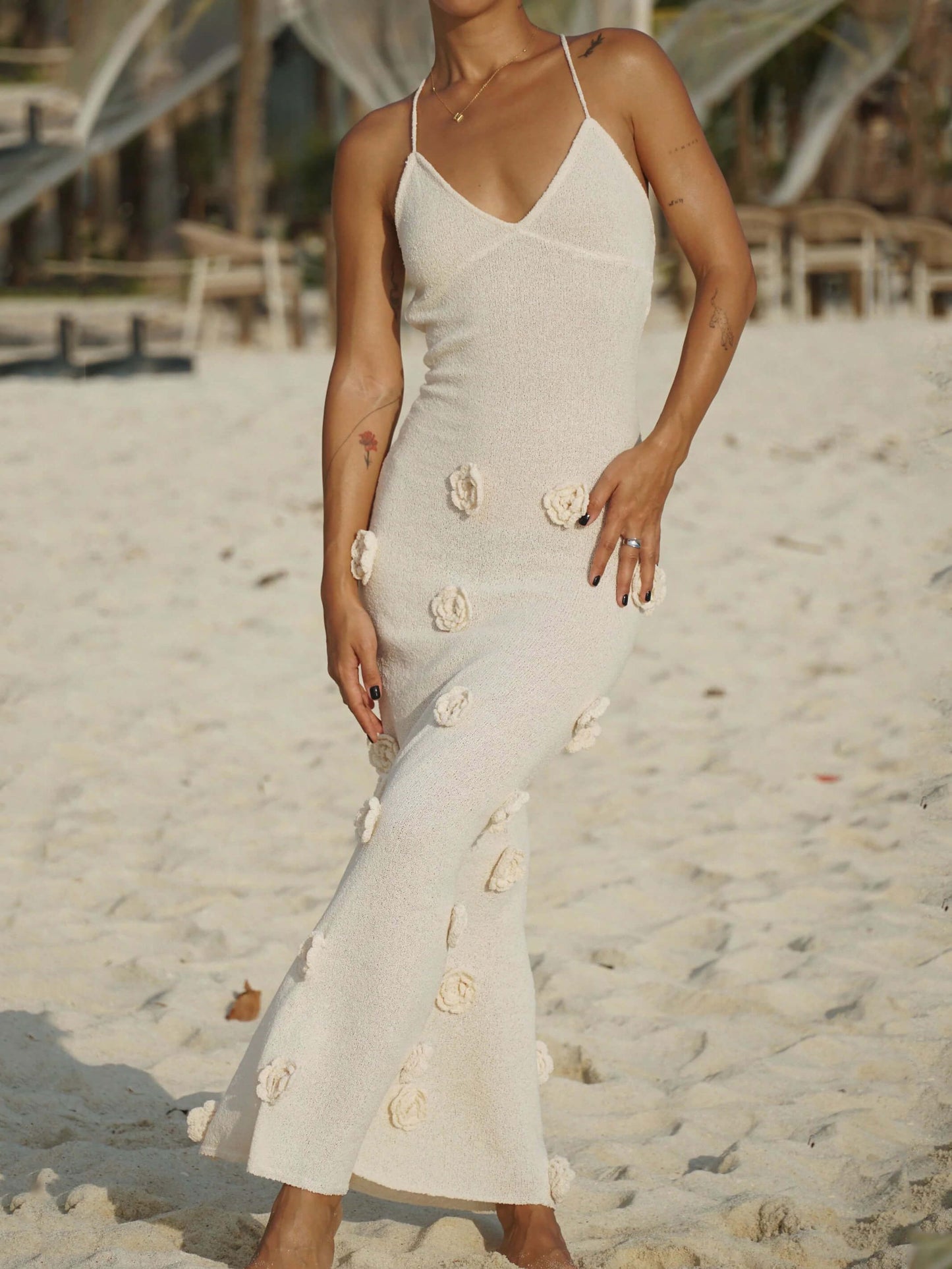 Zanya | Vestido Largo con flores en 3D