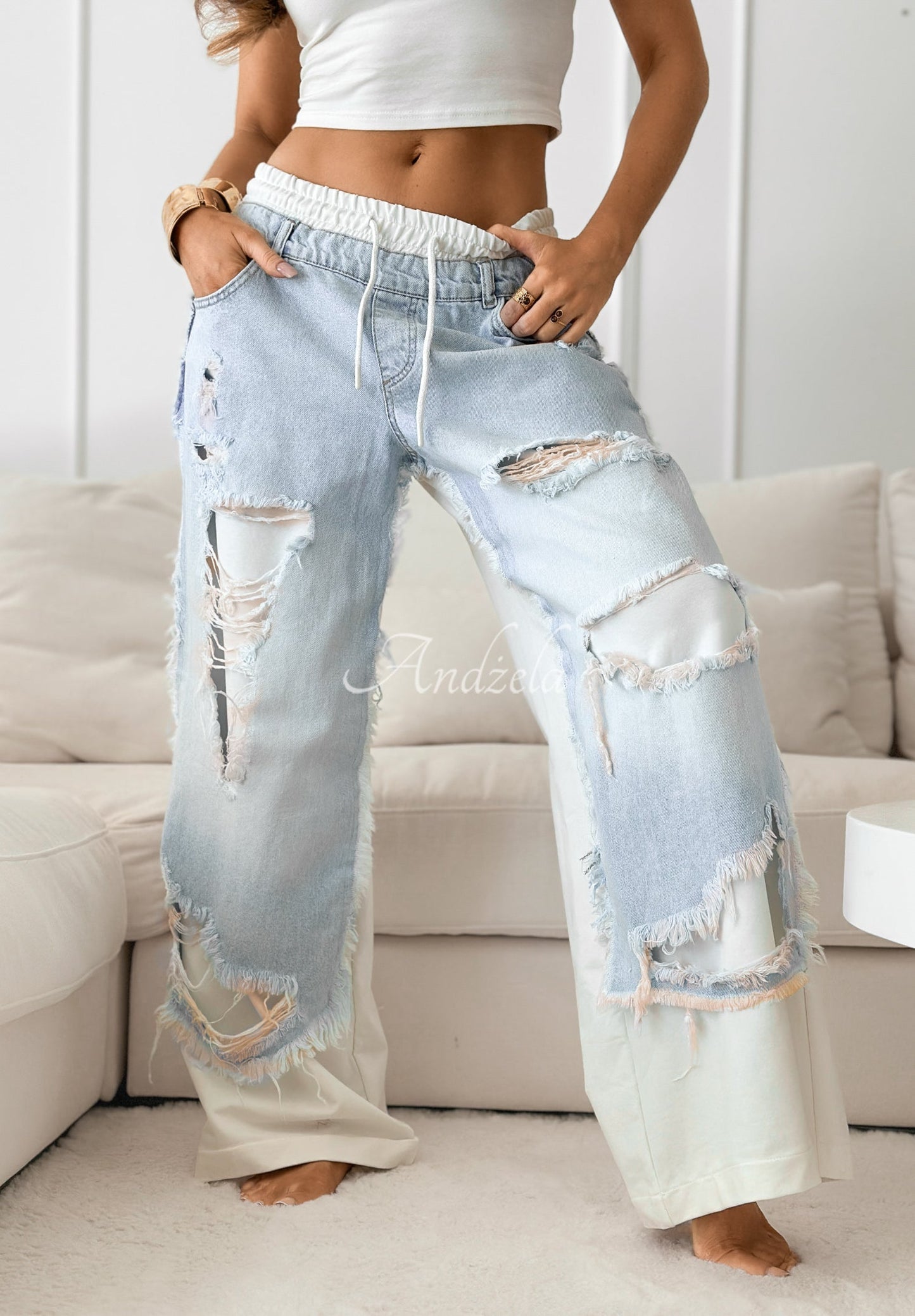 DoblePant | pantalones de denim rasgados para mujer