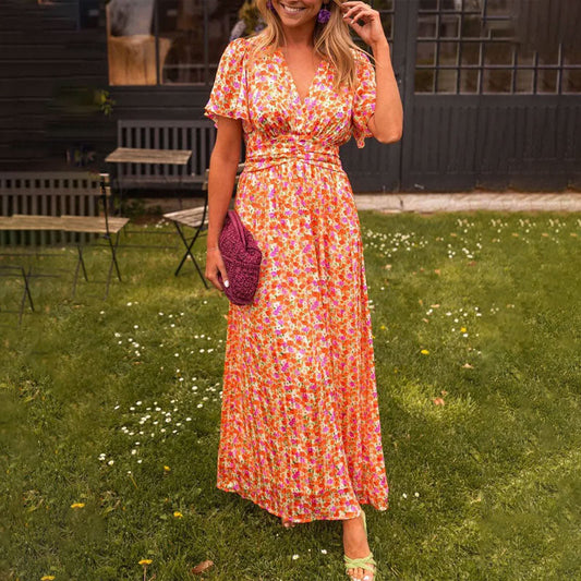 Emer | Vestido largo con flores primaverales