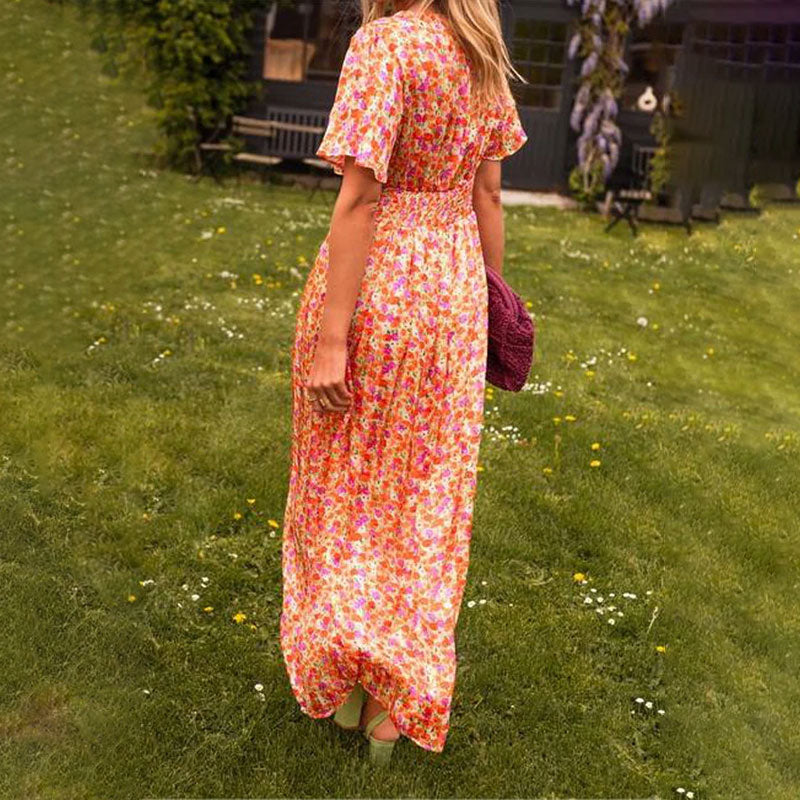 Emer | Vestido largo con flores primaverales