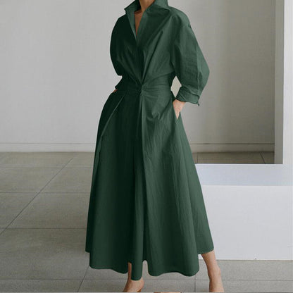 Tiara | Vestido camisero de algodón con solapa