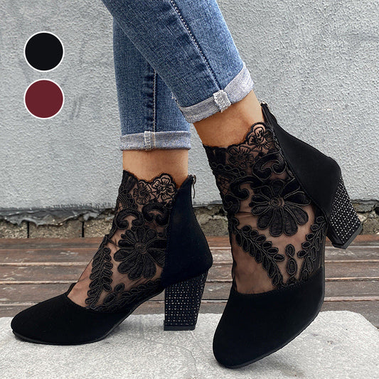 Ula | Botas de Tobillo con Detalle de Encaje