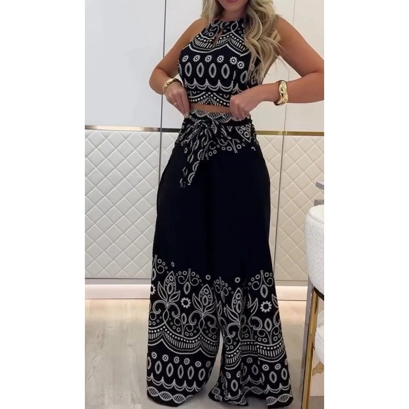 Jacqueline | Conjunto Casual con Estampado Retro