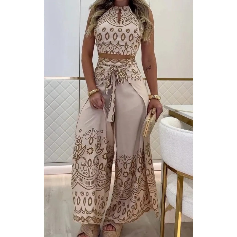 Jacqueline | Conjunto Casual con Estampado Retro