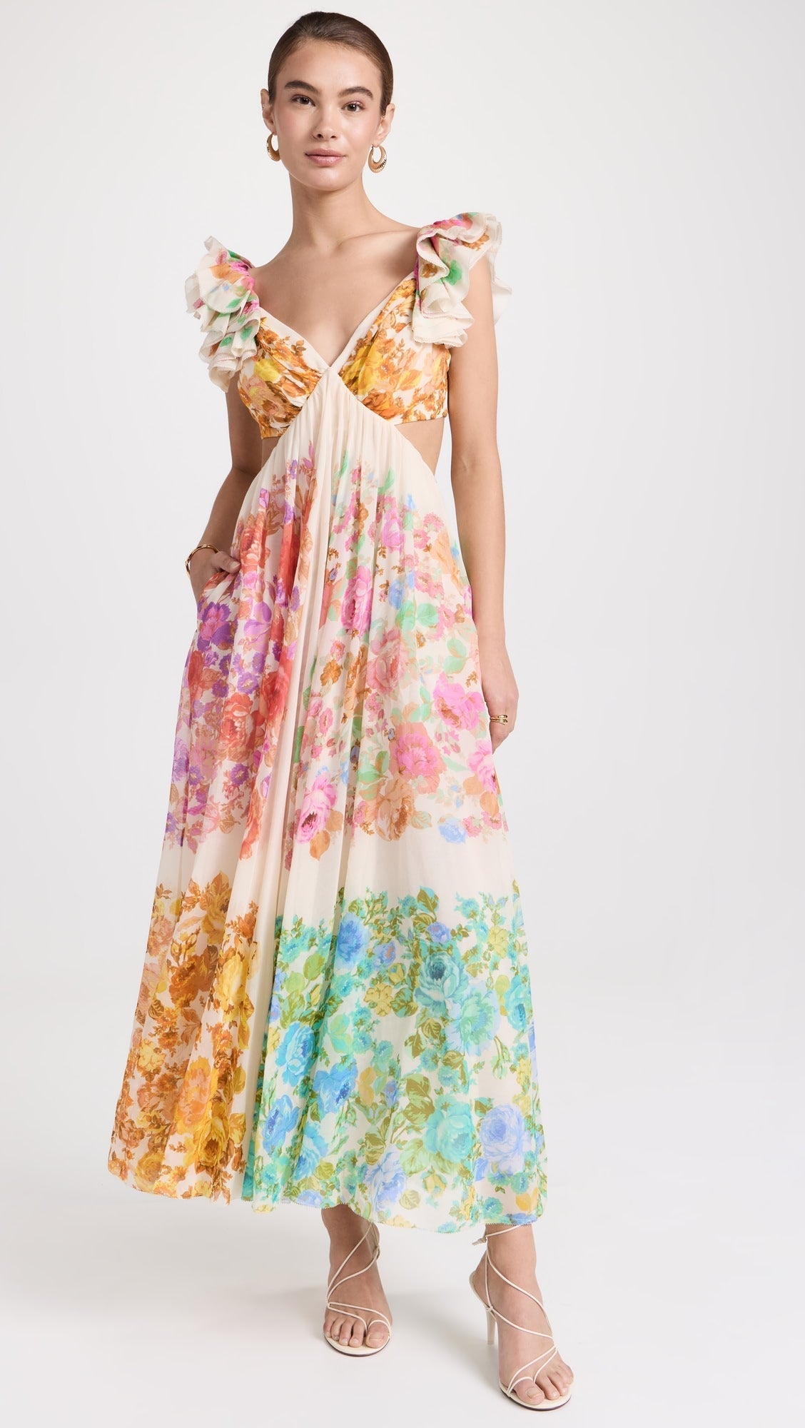 Zelia | Vestido Midi con Tirantes de Volantes